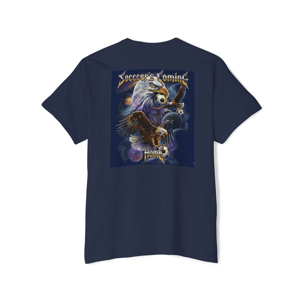 Soccer's Coming Pocket Tee — Eagle Soccer Team Graphic T-Shirt