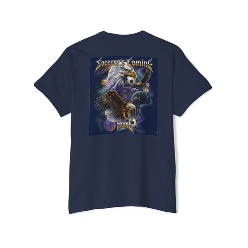 Soccer's Coming Pocket Tee — Eagle Soccer Team Graphic T-Shirt