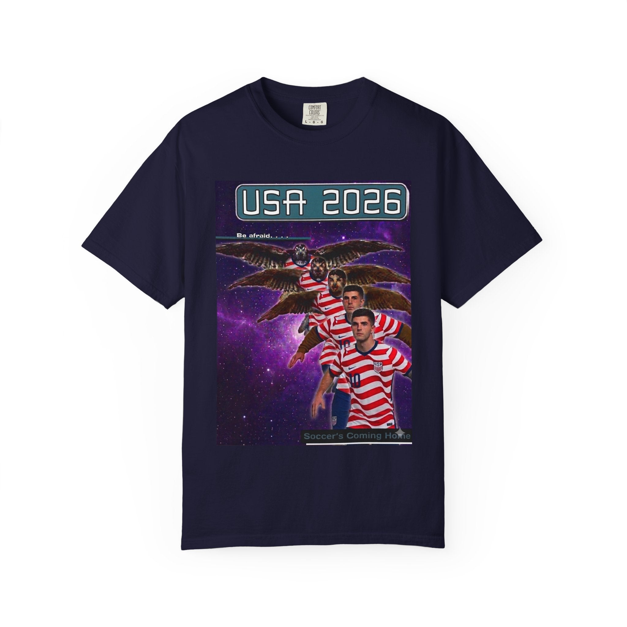 USA 2026 Striped Fan T-Shirt — Morphing into Eagles