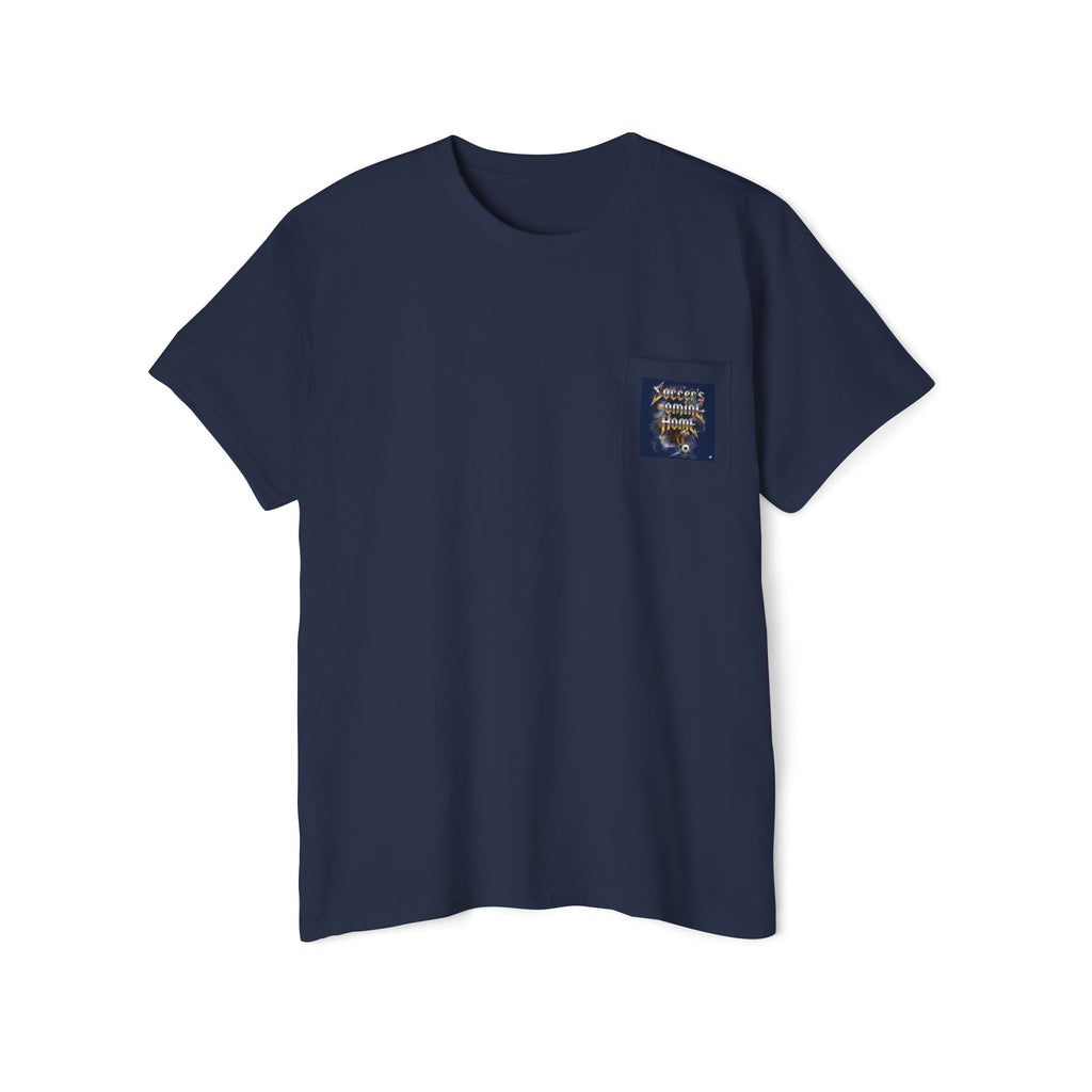 Soccer's Coming Pocket Tee — Eagle Soccer Team Graphic T-Shirt