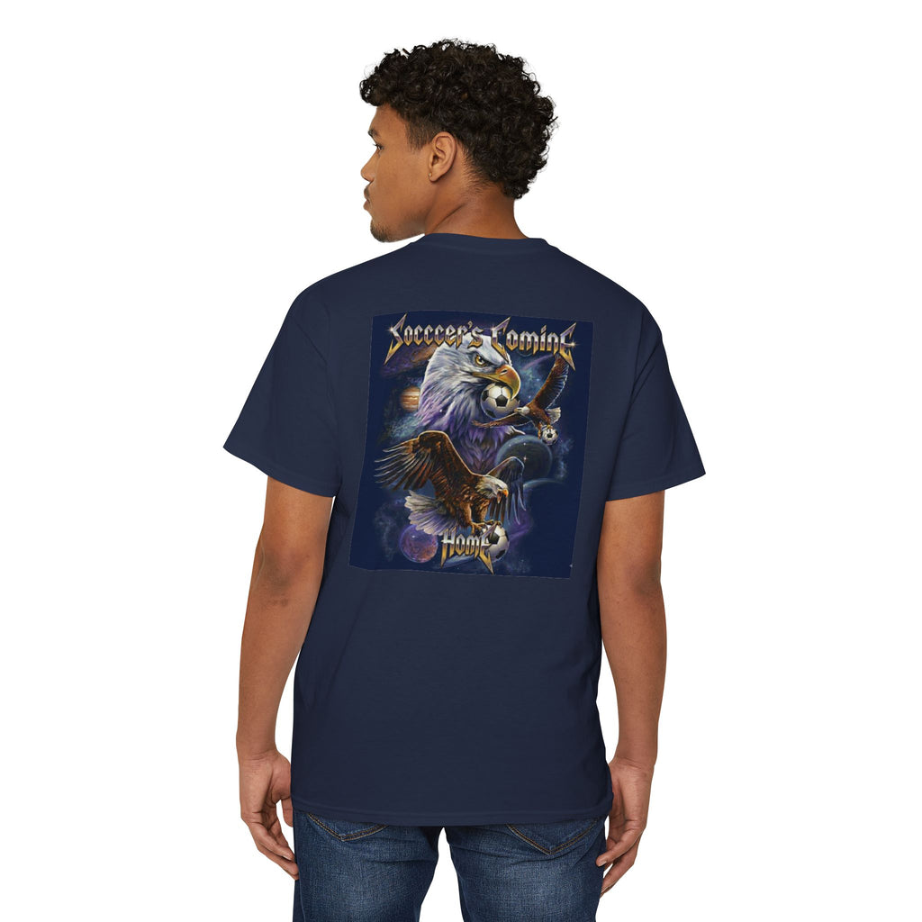 Soccer's Coming Pocket Tee — Eagle Soccer Team Graphic T-Shirt