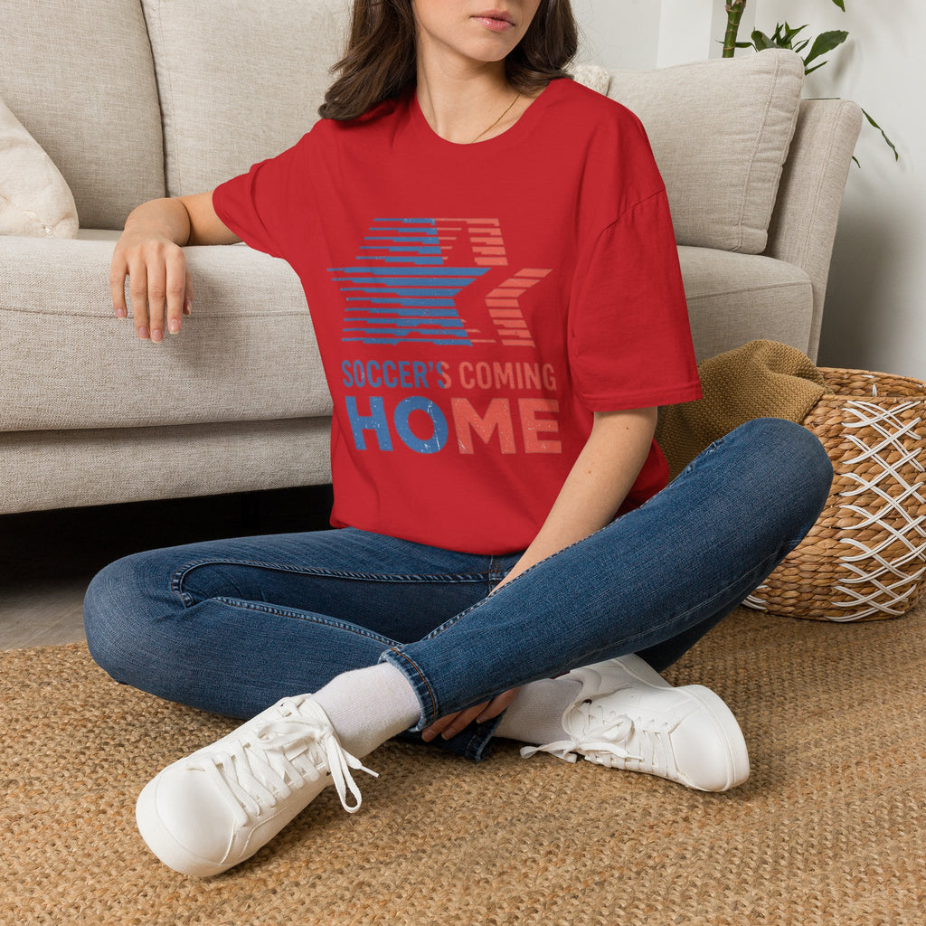 Soccer's Coming Home T-Shirt — Retro Star Football Fan Tee