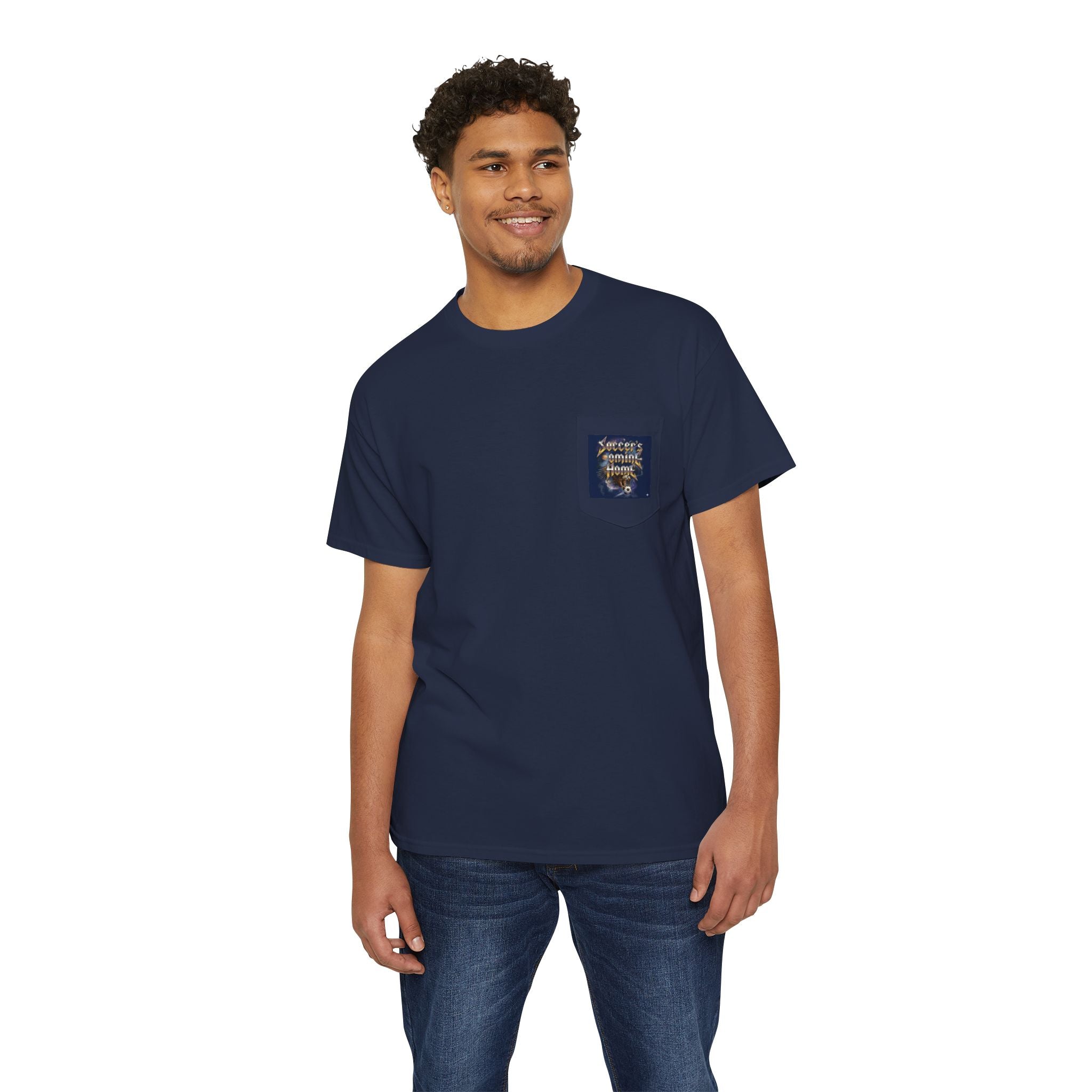 Soccer's Coming Pocket Tee — Eagle Soccer Team Graphic T-Shirt